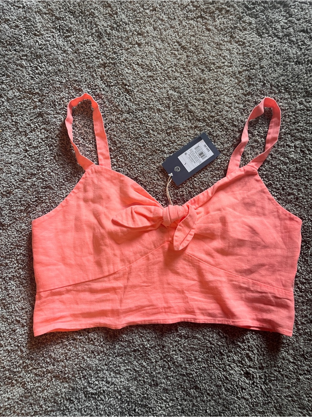 Universal Thread Coral Tie-Front Cropped Camisole
